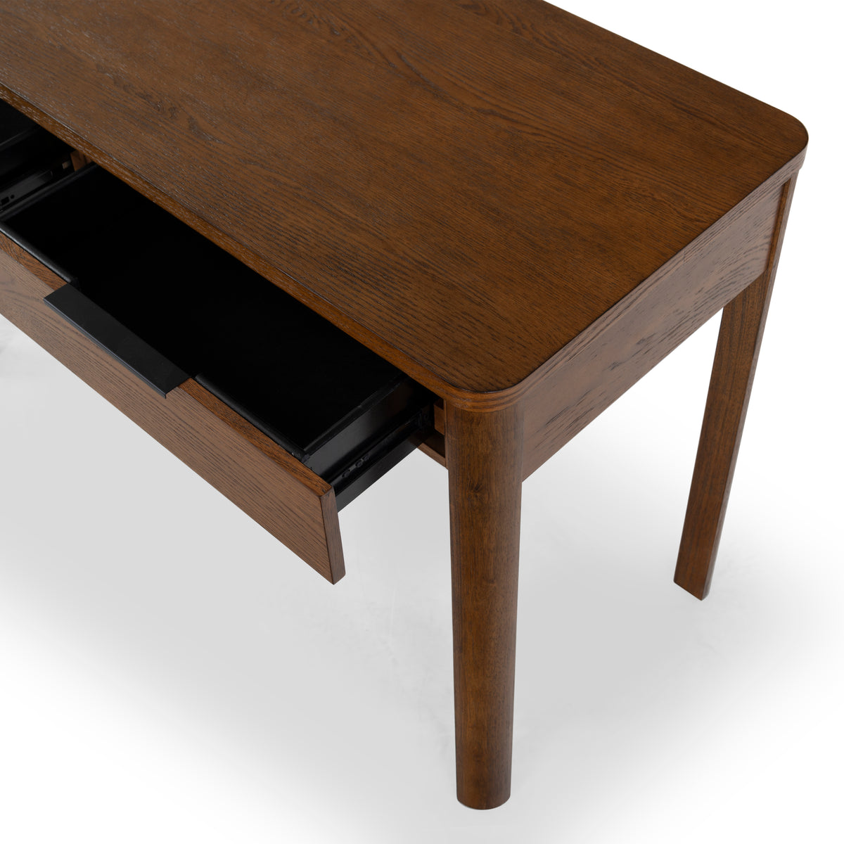 Gabrietta 2 Drawer Wood Desk in Medium Oak and Black