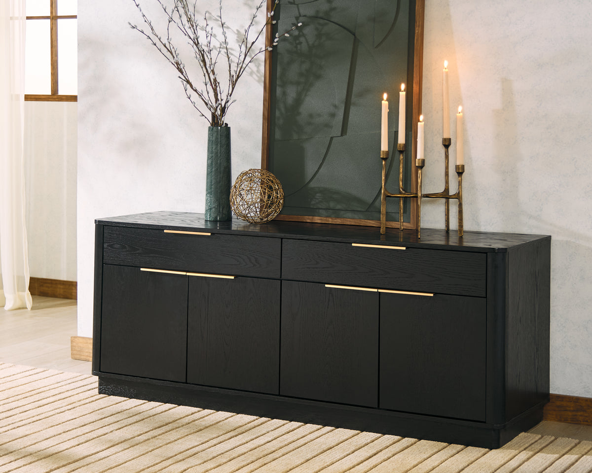 Gabrietta 2 Drawer Wood Sideboard And TV Stand in Black