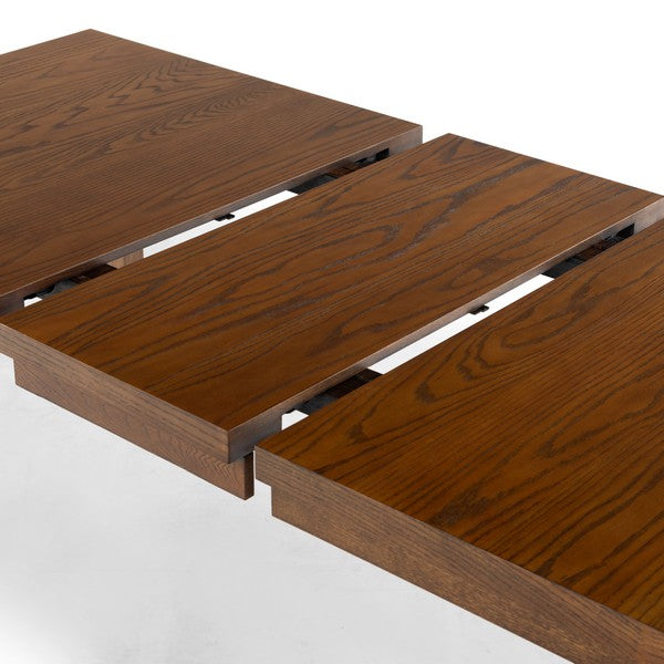 Desmond Extendable Wood Dining Table in Medium Oak