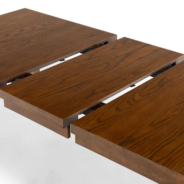 Desmond Extendable Wood Dining Table in Medium Oak