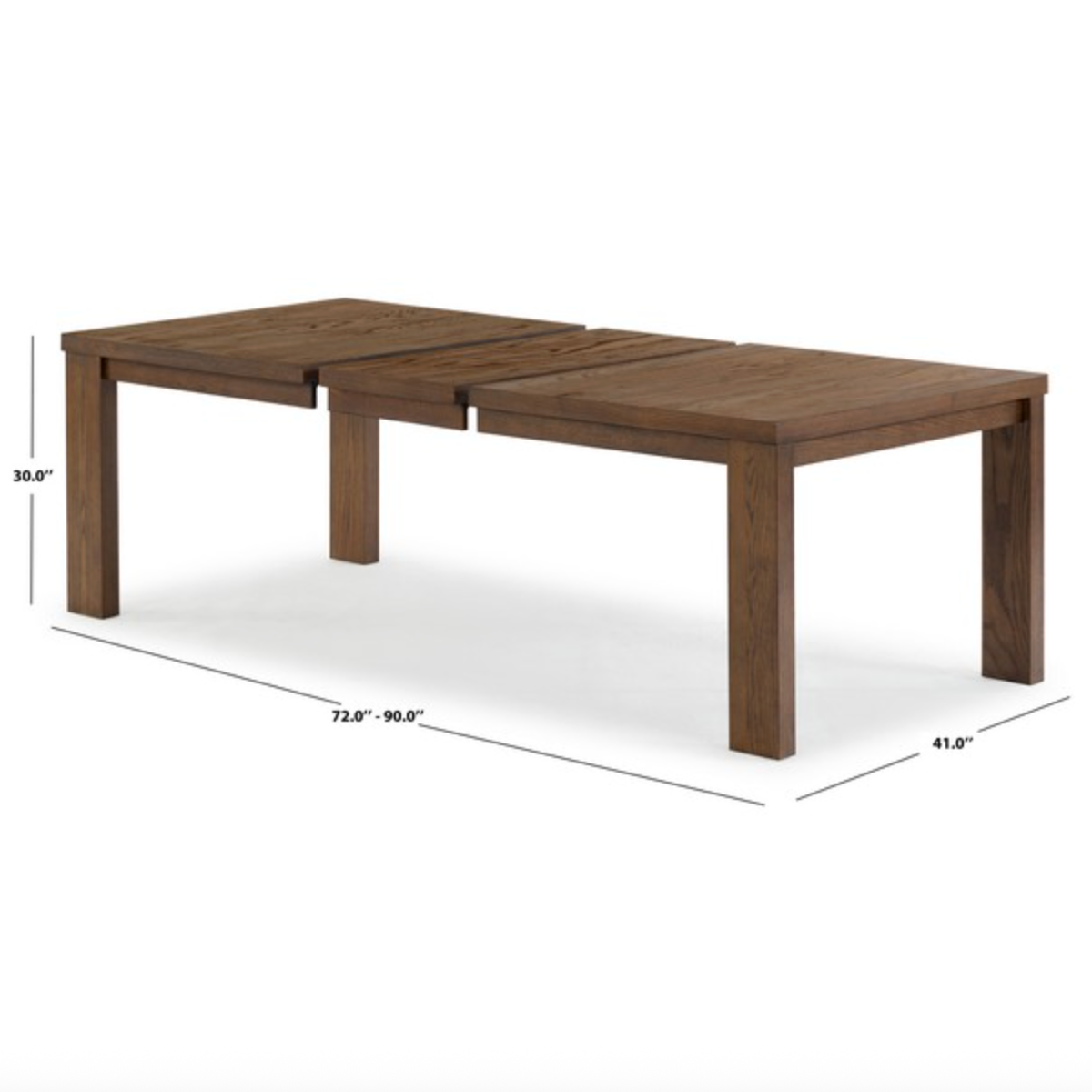 Desmond Extendable Wood Dining Table in Medium Oak