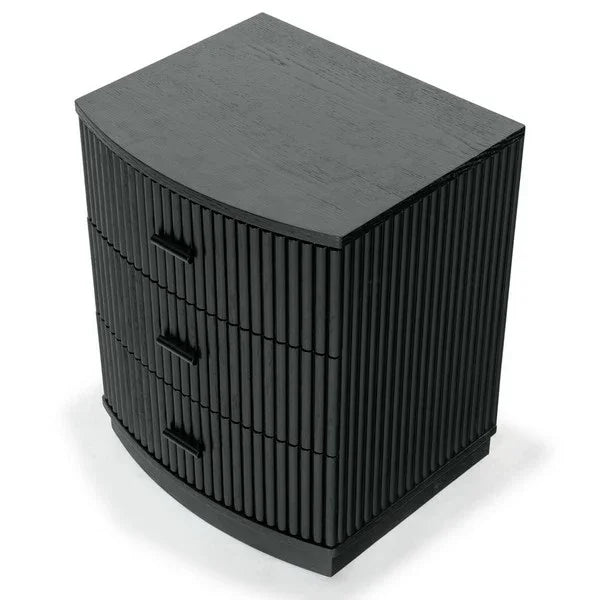 Shelbie Wood Nightstand in Black - The Mayfair Hall