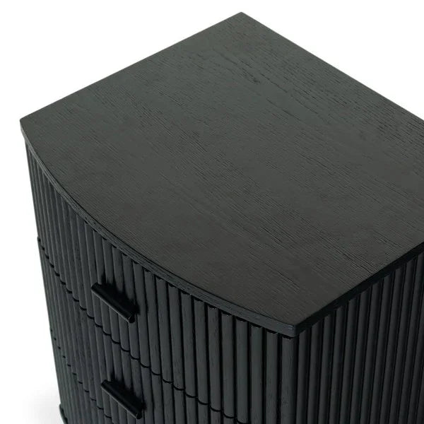 Shelbie Wood Nightstand in Black - The Mayfair Hall