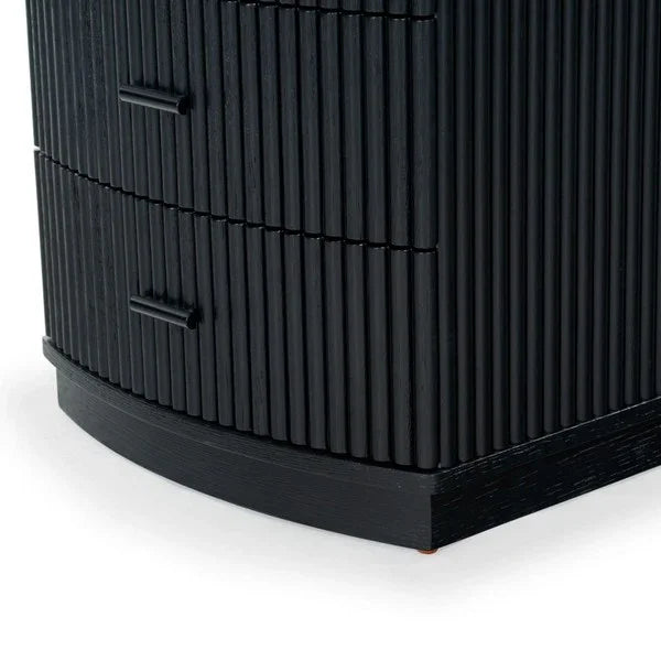 Shelbie Wood Nightstand in Black - The Mayfair Hall