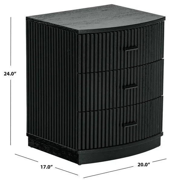 Shelbie Wood Nightstand in Black - The Mayfair Hall