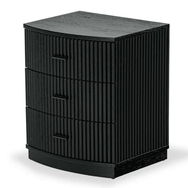 Shelbie Wood Nightstand in Black - The Mayfair Hall