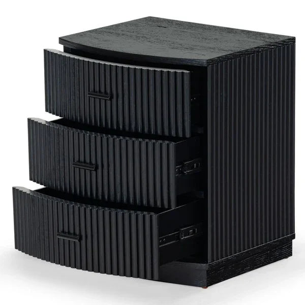 Shelbie Wood Nightstand in Black - The Mayfair Hall