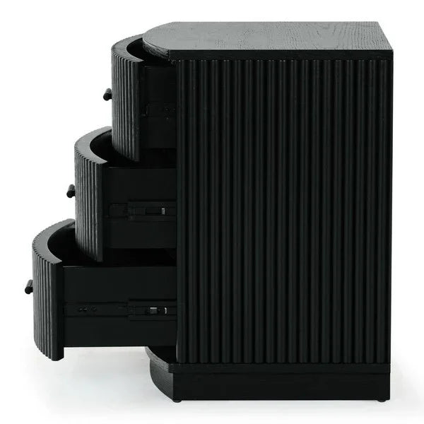 Shelbie Wood Nightstand in Black - The Mayfair Hall