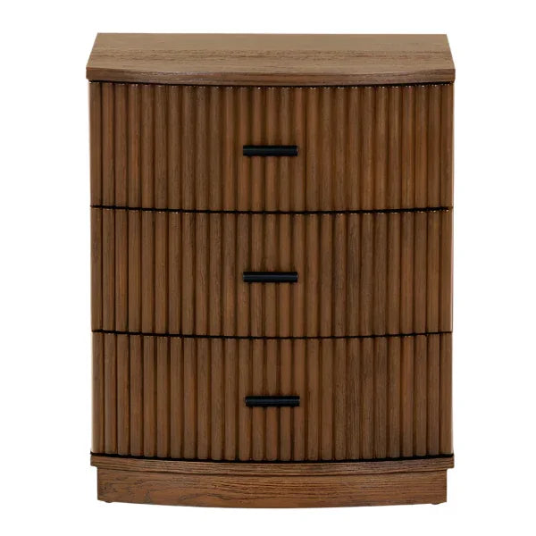 Shelbie Wood Nightstand in Medium Oak and Black - The Mayfair Hall