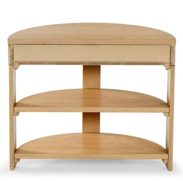 Shelbie Wood and Metal Console Table in Oak - The Mayfair Hall