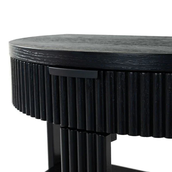 Shelbie Wood and Metal Console Table in Black - The Mayfair Hall