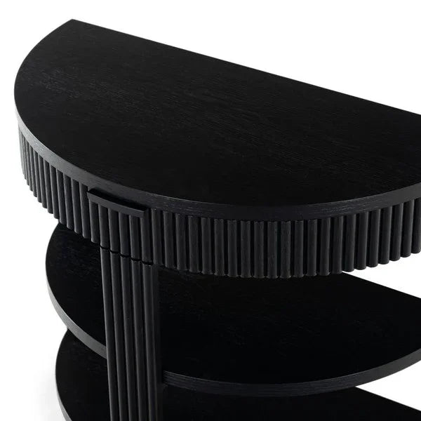 Shelbie Wood and Metal Console Table in Black - The Mayfair Hall