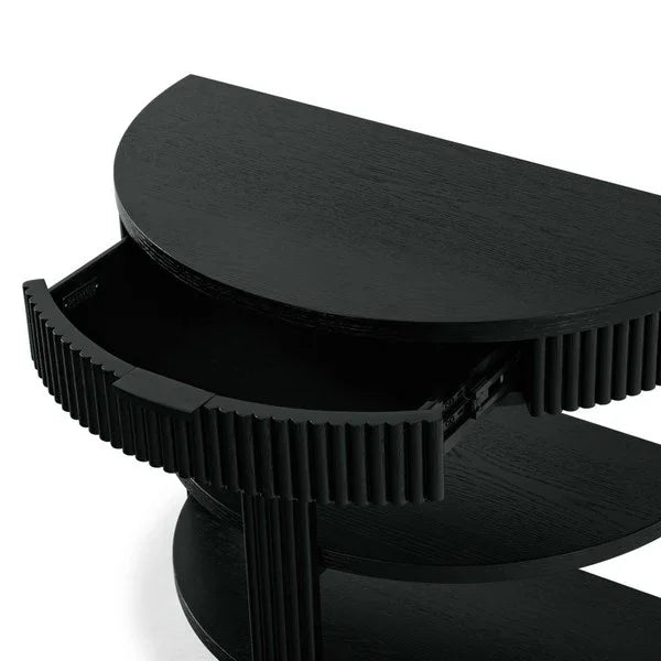 Shelbie Wood and Metal Console Table in Black - The Mayfair Hall