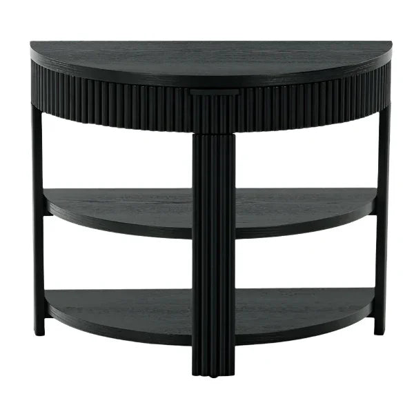 Shelbie Wood and Metal Console Table in Black - The Mayfair Hall