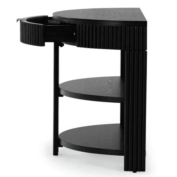 Shelbie Wood and Metal Console Table in Black - The Mayfair Hall