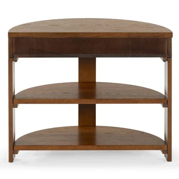 Shelbie Wood and Metal Console Table in Medium Oak - The Mayfair Hall