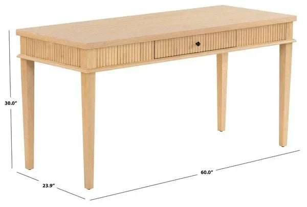 Shelbie Wood Desk in Oak and Black - The Mayfair Hall