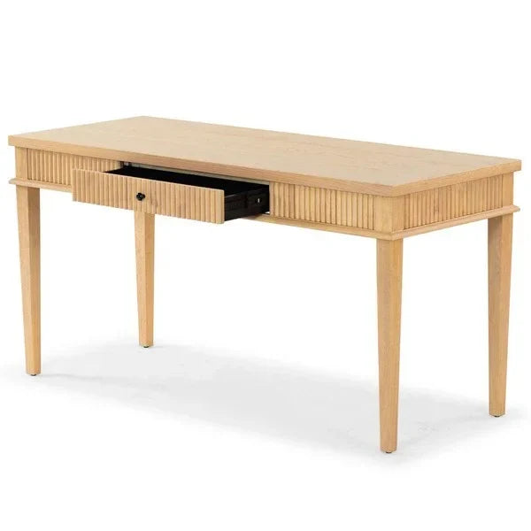 Shelbie Wood Desk in Oak and Black - The Mayfair Hall