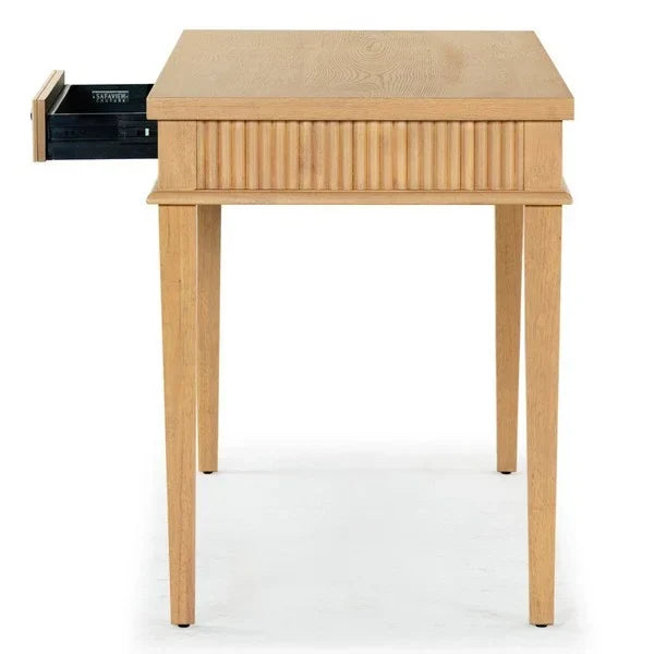 Shelbie Wood Desk in Oak and Black - The Mayfair Hall