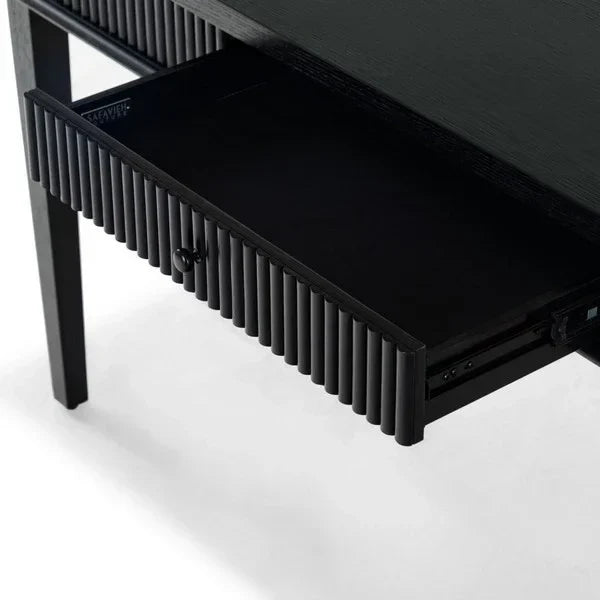 Shelbie Wood Desk in Black - The Mayfair Hall
