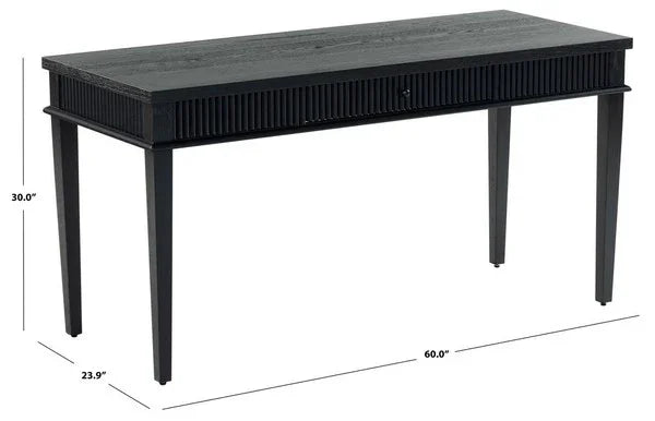 Shelbie Wood Desk in Black - The Mayfair Hall