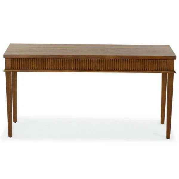 Shelbie Wood Desk in Medium Oak and Black - The Mayfair Hall