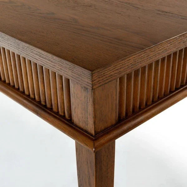 Shelbie Wood Desk in Medium Oak and Black - The Mayfair Hall