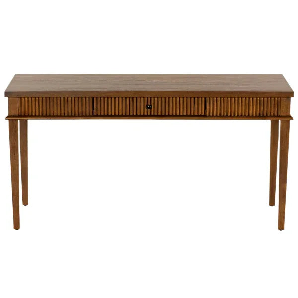 Shelbie Wood Desk in Medium Oak and Black - The Mayfair Hall