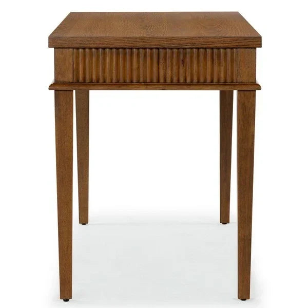 Shelbie Wood Desk in Medium Oak and Black - The Mayfair Hall