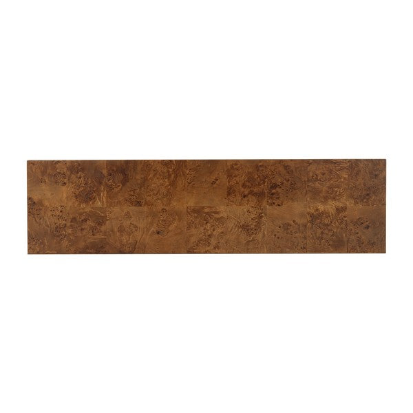 Betharose Burl Wood Console Table in Walnut