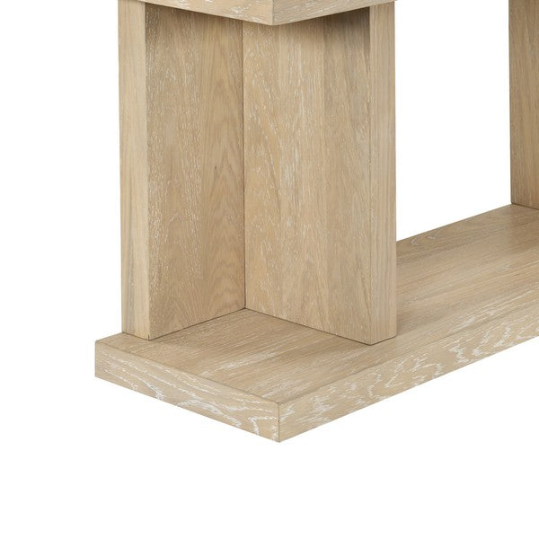 Claramay Wood Console Table in Natural Cerused Oak