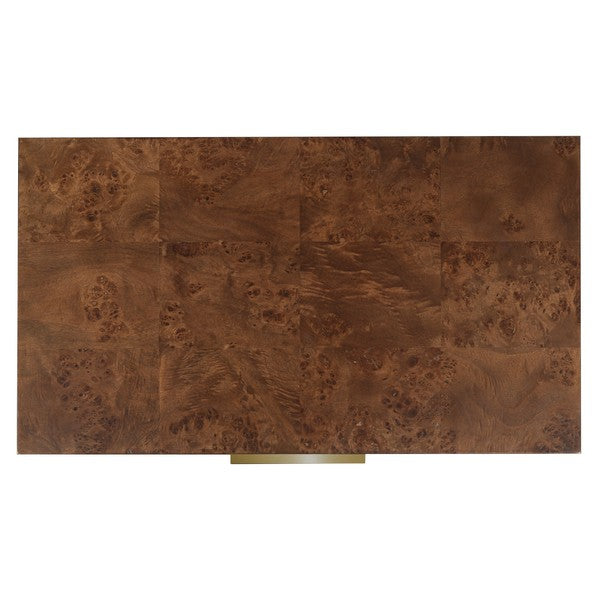 Francene Burl Wood Nightstand with 2 Drawer in Walnut