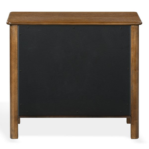 Hannaleigh Wood Nightstand with 2 Drawer in Dark Walnut