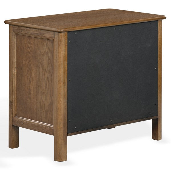 Hannaleigh Wood Nightstand with 2 Drawer in Dark Walnut