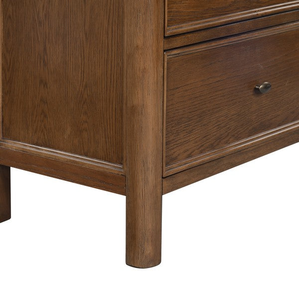 Hannaleigh Wood Nightstand with 2 Drawer in Dark Walnut