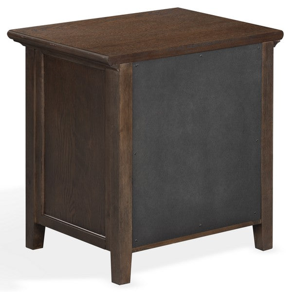 Trevor Wood Nightstand with 3 Drawer in Dark Walnut