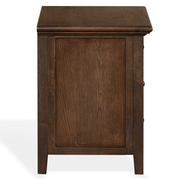 Trevor Wood Nightstand with 3 Drawer in Dark Walnut