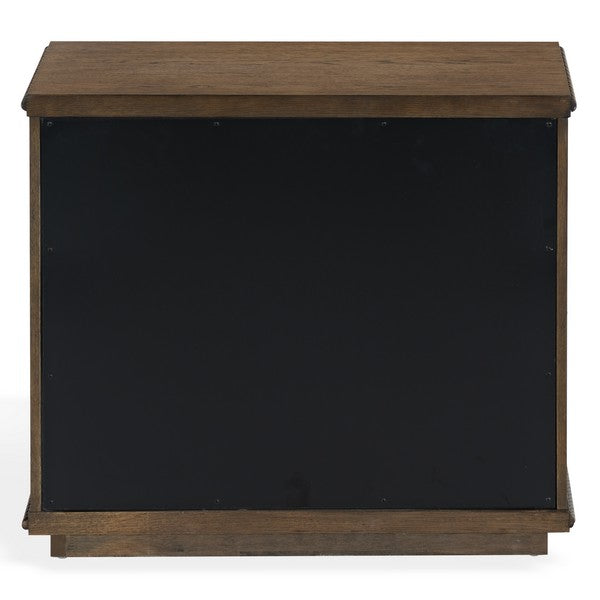 Octavian Wood Nightstand with 2 Drawer and Rope Detail in Dark Walnut