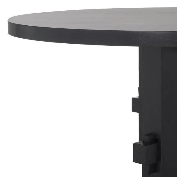Tabytha Elm Wood Coffee Table in Black with Oversized Oval Top - The Mayfair Hall