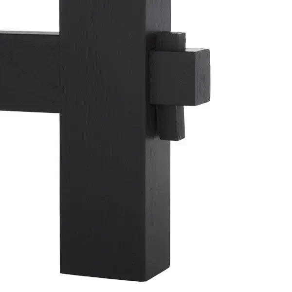 Tabytha Elm Wood Coffee Table in Black with Oversized Oval Top - The Mayfair Hall