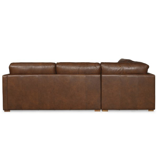 Gustav Leather Corner Sectional in Dark Brown
