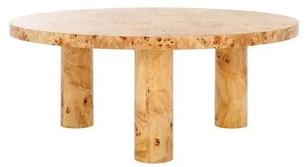 Everbella Burled Mappa Wood Coffee Table in Natural - The Mayfair Hall