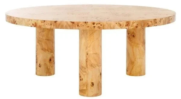 Everbella Burled Mappa Wood Coffee Table in Natural - The Mayfair Hall