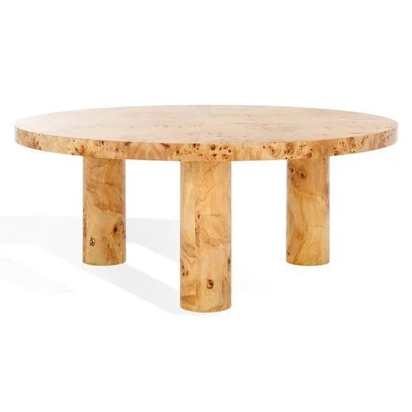Everbella Burled Mappa Wood Coffee Table in Natural - The Mayfair Hall