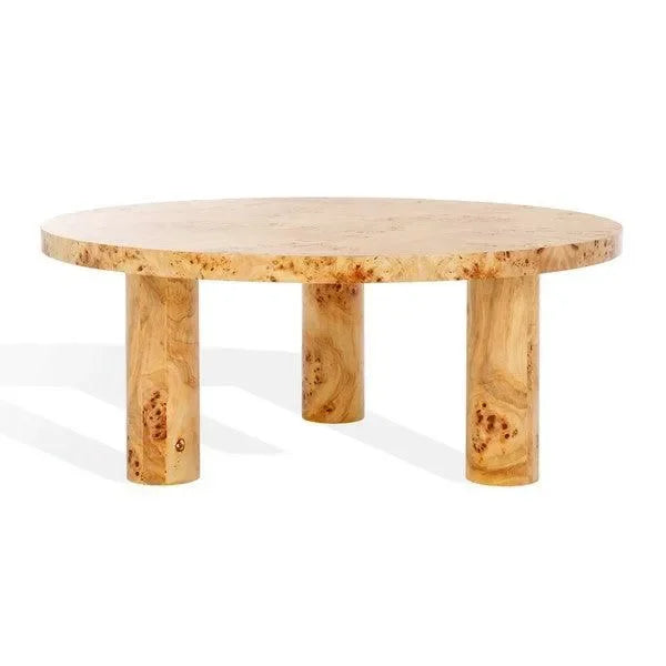 Everbella Burled Mappa Wood Coffee Table in Natural - The Mayfair Hall