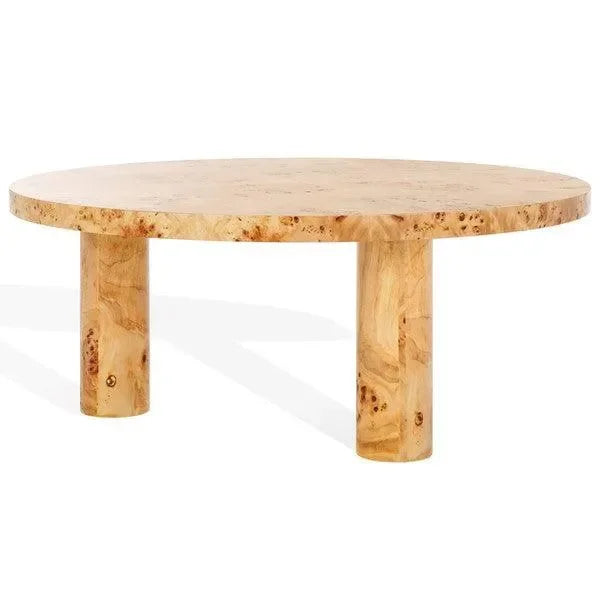 Everbella Burled Mappa Wood Coffee Table in Natural - The Mayfair Hall