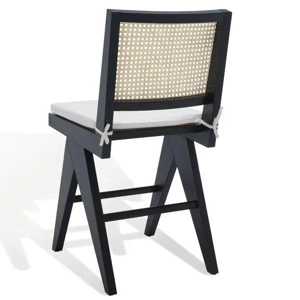 Colette Wood Counter Stool in Black - The Mayfair Hall
