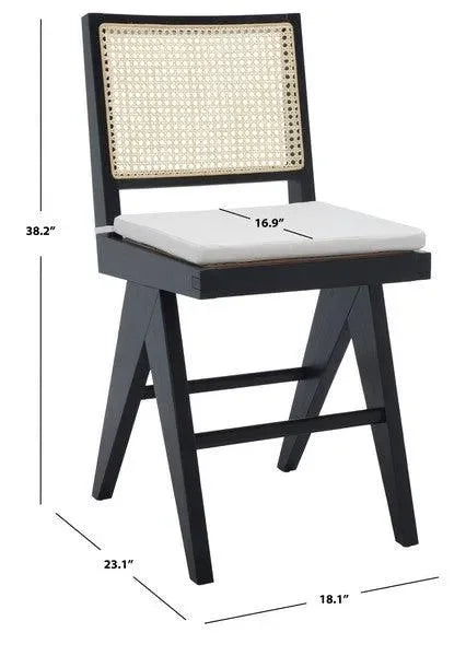 Colette Wood Counter Stool in Black - The Mayfair Hall