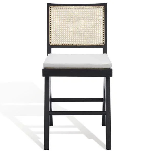 Colette Wood Counter Stool in Black - The Mayfair Hall