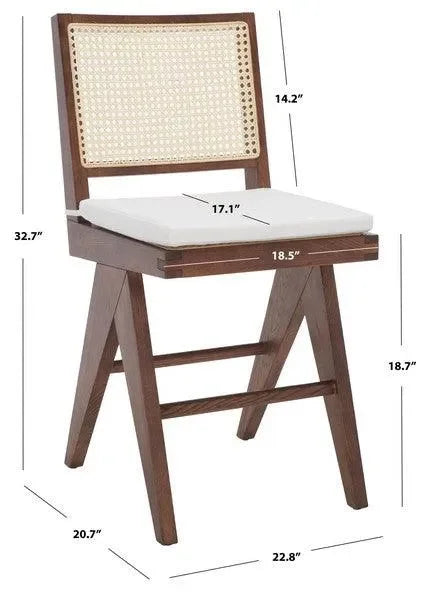 Colette Wood Counter Stool in Walnut - The Mayfair Hall
